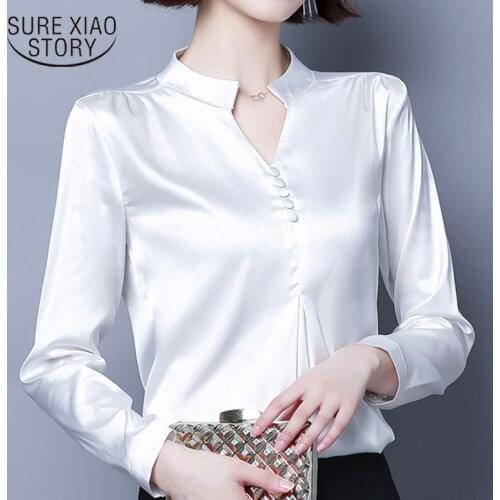 Fashion Women Blouses Casual Solid Women Tops Blusas Mujer De Moda 2021 Long Sleeve V-neck Women Clothing Plus Size 4XL 5378 50