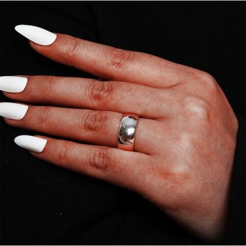 MANGOSKY 925 Silver 8 MM Fashion Adjustable Size Ring For Women