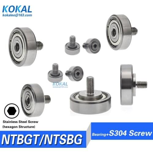 1pcs high quality screw bearing M3/M4/M5/M6 sus304 stainless shaft ball bearing NTBG BJL01 External Thread Bearing 608/626