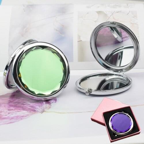 10 Color Metal Makeup Mirror Portable Crystal Makeup Mirror Gift Party Wedding Decor for Guest Bridal Shower Bridesmaid Gifts