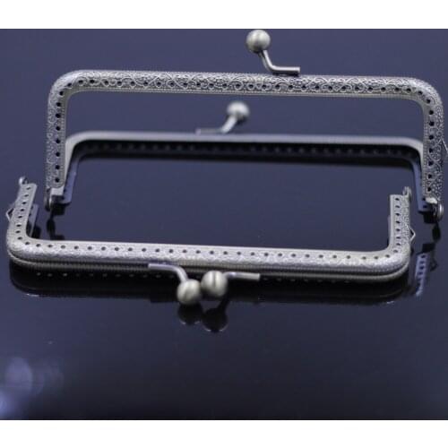 15.5cm Bronze Tone Rectangle Buckle Metal Purse Frame Bag Kiss Clasp Handbag Handle Clip Luggage Hardware Accessories