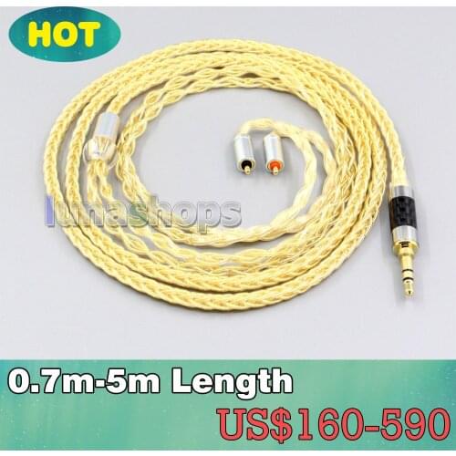 3.5mm 2.5mm 4.4mm 8 Cores 99.99% Pure Silver + Gold Plated Earphone Cable For UE Live UE6Pro Lighting SUPERBAX IPX LN006481