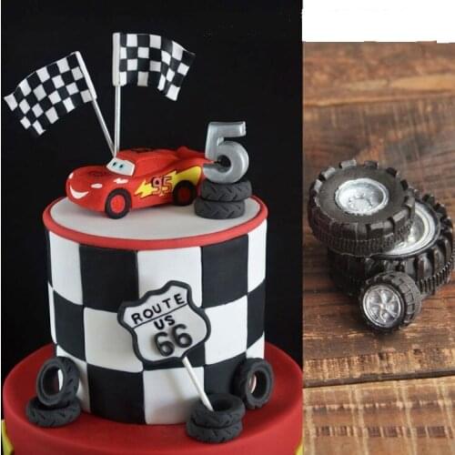 4PCS/SET Tire Mold Modelling Silicon Soap Mold Tyre Fondant Cake Decoration Mold 100% Food Grade Raw Material A1138