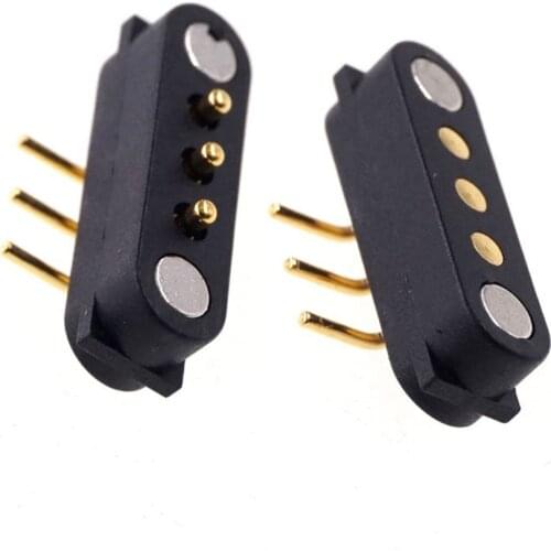 5Pair Spring-Loaded Magnetic Pogo Pin Connector Port Jack 3Pin Pitch 2.54 Male Female 2A 36V High Current DC Power Charge Probe