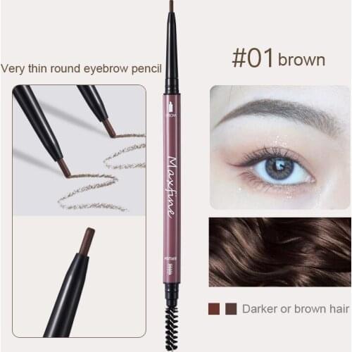 Automatic Rotating Ultra-fine Eyebrow Pencil 5 Color Double Head Waterproof Sweatproof Ultra-fine Eyebrow Pencil Makeup Tool
