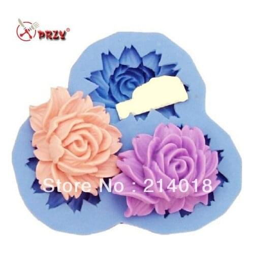 Free shipping 100% food grade material flowers modelling silicon soap mold Cake decoration mold fondant Cake mold NO.SI361