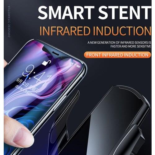 Wireless Car Charger Mount Fast Charging Infrared Induction Car Charger Holder Compatible with Most Smart Phones