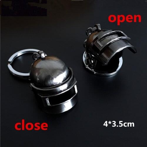 Game Playerunknowns Battlegrounds Keychain PUBG 3D Opening Helmet Key Holder For Players Gift 10pcs/lot 2 Colors Option