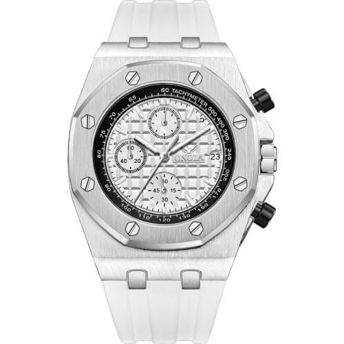 2021 Fashion Silicone Bracelet Watch Mens Watches Top Brand Luxury Clock Man Chronograph Quartz Watch for Men Relogio Masculino