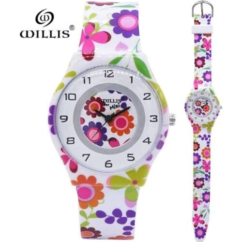 New arrival Women Brand Elegant Sun flower kids Watch Quartz Wristwatch Silicone Girls Ultra thin children Watches Relogio