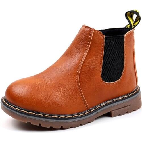 OKKDEY Childrens Boots Fur Lined Boys Girls Waterproof Side Zipper Short Ankle Snow Boots Winter Shoes Kids Baby Martin Booties