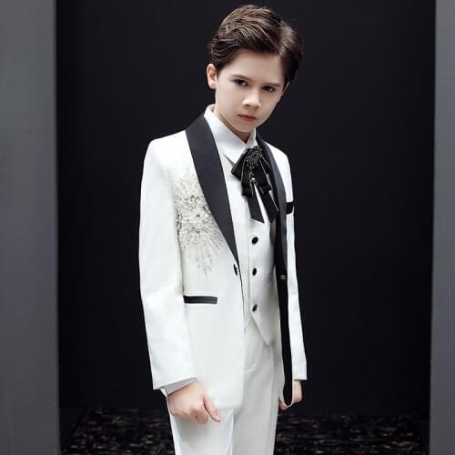 Baby Childrens Suit Three-piece Suit Childrens Suit Male Small Suit Handsome British Style Boy Costume Childs Clothes