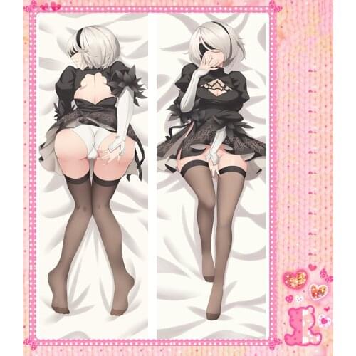 Japanese Anime Cartoon NieR: Automata Double sided hugging Pillow Case Cover Pillow Cover Pillowcase Peach Skin 2 Way 77019