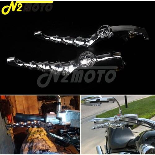 Chrome Motorcycle Skull Hand Skeleton Brake Clutch Levers For Honda Shadow Nighthawk Magna Spirit VT 600 750 1300 1100 CB750