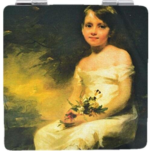 JWEIJIAO Beauty Lady portrait Famous paintings Hand Mirror Folding Tools Accessories pocket mirror for girls PE59