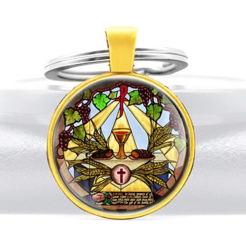 Holy Christian San-greal The Last Supper Cross Key chain Classic Men Women Jewelry Gifts Key Rings