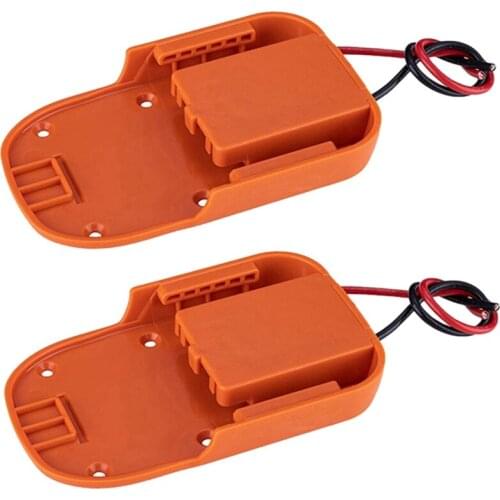 2Pc Power Wheels Adapter for Ridgid AEG 18V Hyper Li-Ion Battery Dock Power Connector Rigid 12 Gauge Robotics