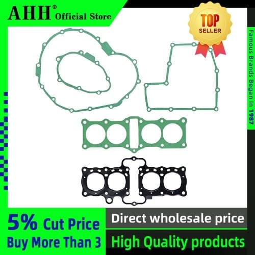 AHH Motorcycle Complete Engine Gasket Cylinder Cover Bottom Overhaul Pad Gasket Set For Honda CB400 CB-1 CBR400 NC23 Accessories