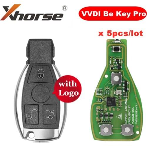 Smart Key Shell 3 Button for Benz Assembling with XHORSE VVDI BE Key pro Improved Version Perfectly with Logo 5 PCS
