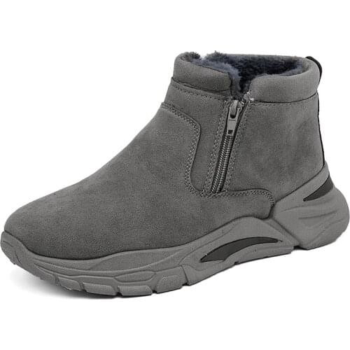 Newest Mens Shoes Zipper Open Sneakers for Male Casual Fashion Warm Safety Boots Winter Cotton Sneakers