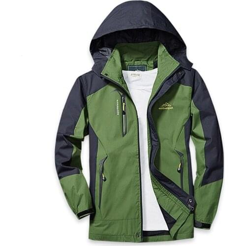Spring Autumn Waterproof Jacket Men Casual Slim Breathable Hooded Coat Outdoor Male Clothing Army Military Windbreaker Jackets