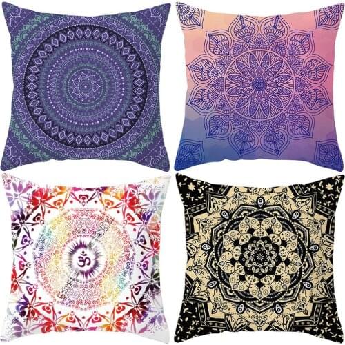 Mandala Arabesque Flower Yin Yang Pillow Case Cushion Cover Chair Sofa Decor