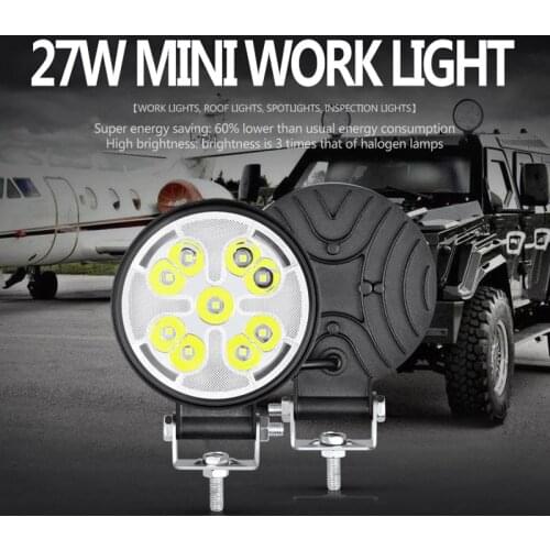 Mini Strobe 27W 24V Car Work Light Aluminum 6000LM Four Petal Flower Working Light For Car Spotlight Auto Truck Off Road