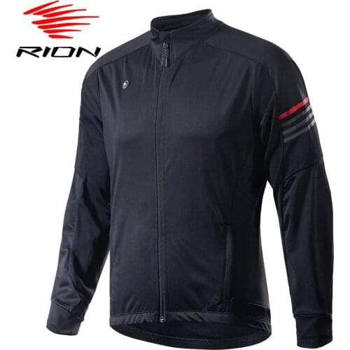 RION Mens Spring Thermal Cycling Jackets MTB Bike Coat Bicycle Clothing Long Sleeve Cycling Jerseys Ciclismo Jacket with Pocket