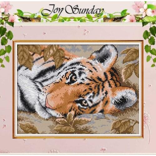 A Lying Tiger animals patterns counted 11CT 14CT Cross Stitch Set DIY Chinese Cross-stitch Kits Embroidery Needlework Home Decor