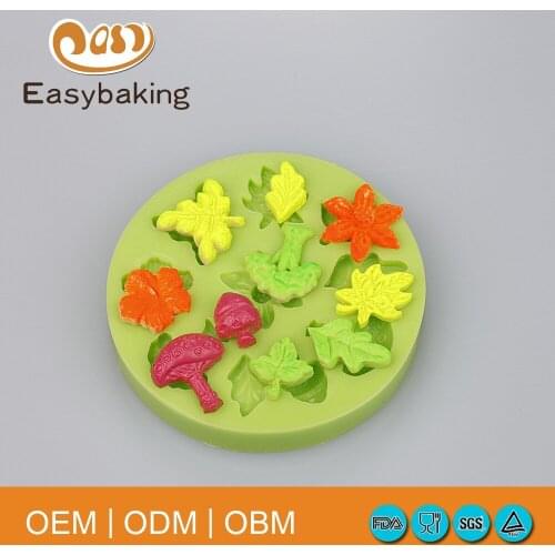 2016 New Product Leaves shape fondant silicone molds for cake decorating