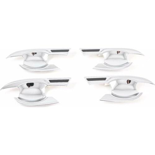 New Chrome Side Door Handle Cover Bowl Trim Sticker Car Accessories For Nissan Navara NP300 2017 2018 2019 Carbon Fiber Style