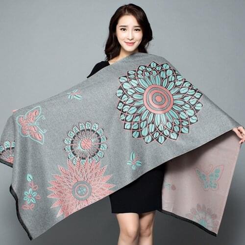 2019 Autumn winter New Womens Thickening Warm Pashmina Cashmere ScarfShawl Oversize Soft scarf Shawl All-match Blanket