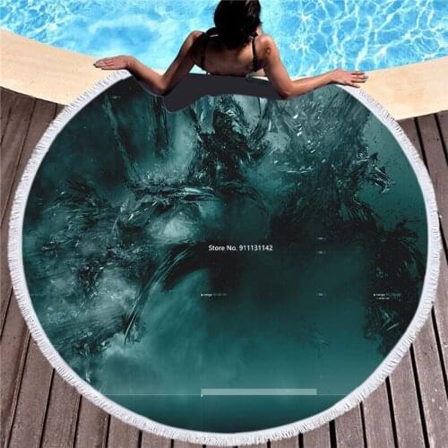 New Natural Landscape Printed Beach Swimming Towel Adult Children Swimming Bathroom Fast Dry Absorbent 150cm Round Beach Towel