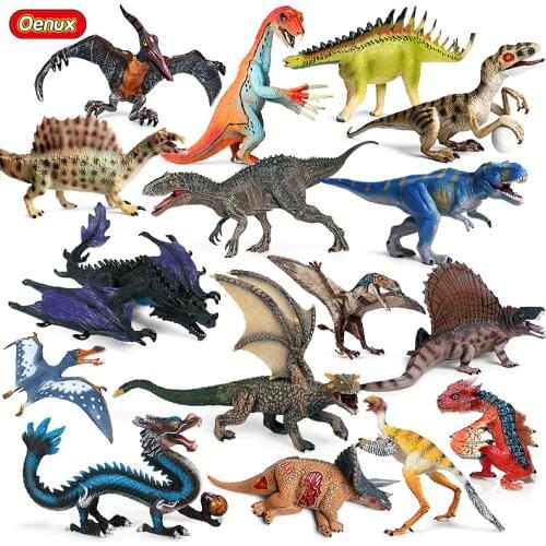 Oenux Original Jurassic Dinosaur Model New Ankylosaurus Cryolophosaurus Pterosaur Dinosaur Animals World Action Figures Kids Toy