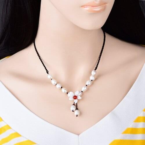 Superior Quality Artificial Cultivation of Freshwater Pearls Necklace Elegant Dignified Female Temperamental Sweater Chain