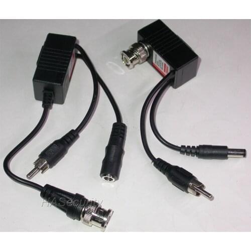1ch Passive Video Balun ( AHD / TVI / CVI video signals ) + RCA audio + power through LAN cable for CCTV camera (model : HD315A)
