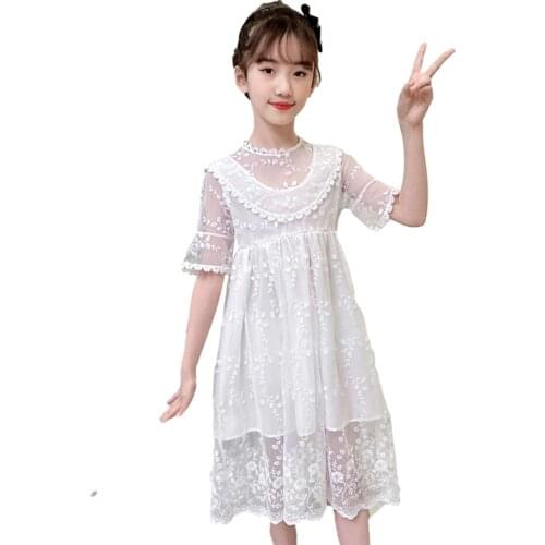Dress Girl Lace Floral Dress For Girl Summer Kids Dresses Cute Style Costume For Girls 6 8 10 12 14