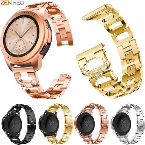 Metal Rhinestone Watchband For Samsung Galaxy Watch 42mm/Galaxy Active Replacement 20mm Watch Strap For Samsung Gear S2 Classic