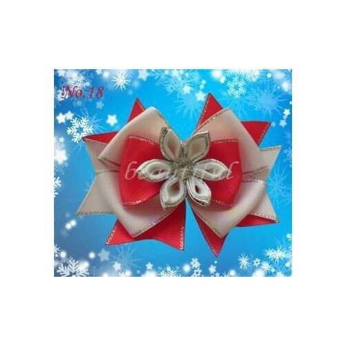 Hand customize FREE Shipping 18pcs BLESSING Good Girl Boutique 4.5" A- Hair Snowflakeaccessories Bow Clip 130 No
