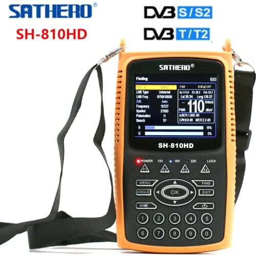 Sathero SH-810HD DVB-S2 DVB-T2 Combo Digital Satellite Finder Meter Support CCTV 3.5 inch TFT LCD Screen 8PSK 16APSK 810HD