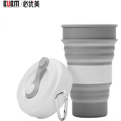 BUBM cup water bottle foldable style gray orange green