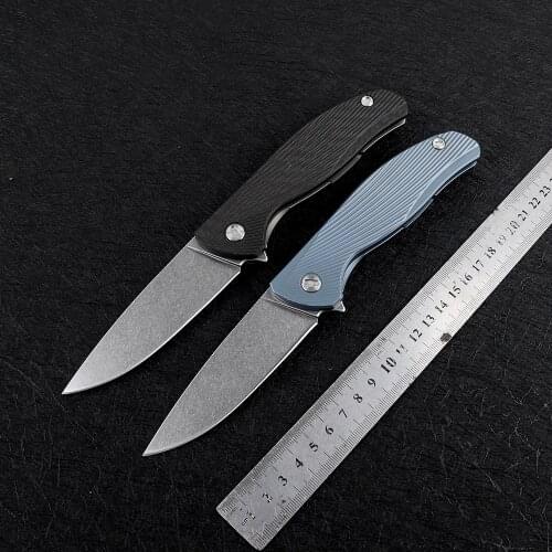 Nine thorn F95 folding N690steel TC4 titanium alloy + carbon fiber handle outdoor survival hunting self-defense fruit knife