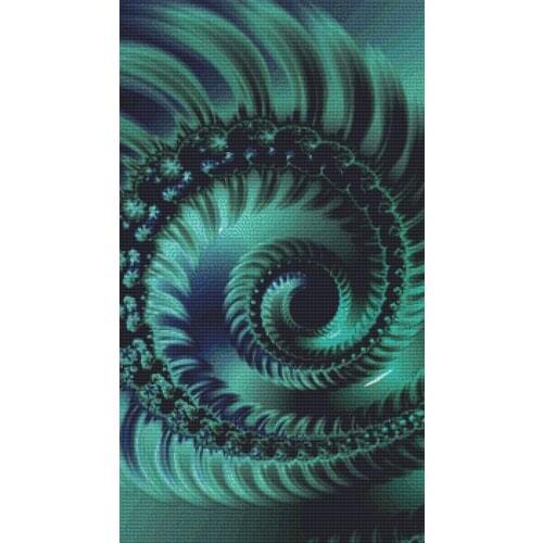 Modern Needlepoint Fractal Counted Cross Stitch Kits for Embroidery with 100% Cotton Flosses and Free Shipping for Wall Decor