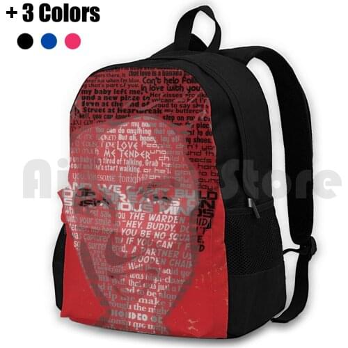 Typographic Icons-Elvis Presley Outdoor Hiking Backpack Waterproof Camping Travel Elvis Elvis Presley Music And Roll N Roll