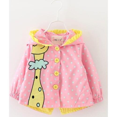 Boys Outerwear 2019 New Spring And Autumn Girls Windbreaker Coat Cartoon Giraffe Hooded Outwear Baby Kids Coats Jacket Clothing