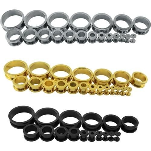 3-30mm Ear Plugs Tunnels Piercing Stainless Steel Ear Tunnel Plug Screw Pair Punk Tunnel Ear Plugs Ear Expanders Body Jewelry