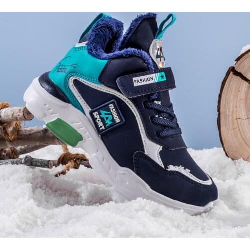 Winter Children Shoes For Boys Sneakers Girls Casual Shoes Kids Sneakers Plush Lining Warm Leather Anti-slipperyy tenis menino