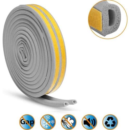 9*6mm Door Window Sound Insulation Strip D Type Anti-Theft Door Anti-Collision Strip Wooden Door Self-Adhesive Sealing Strip