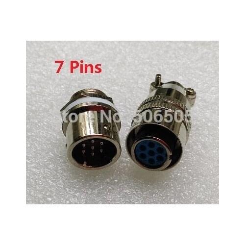 12mm fast connector M12 7pins aviation plug and aviation socket cable joint 2set/lot