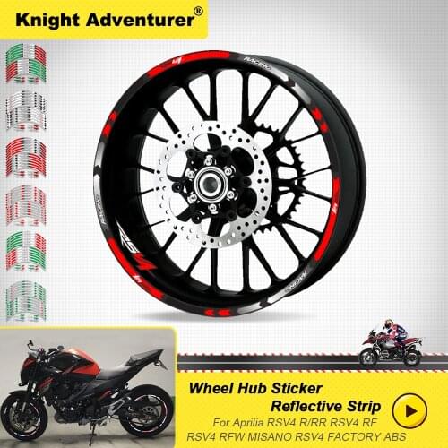 Hot Sell 12 Pcs Fit Motorcycle Wheel Sticker stripe Reflective Rim For Aprilia RSV4 R/RR RSV4 RF RSV4 RFW